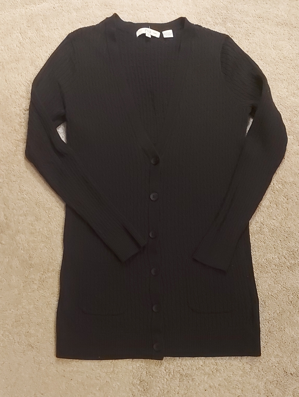 Pria cable knit black cardigan